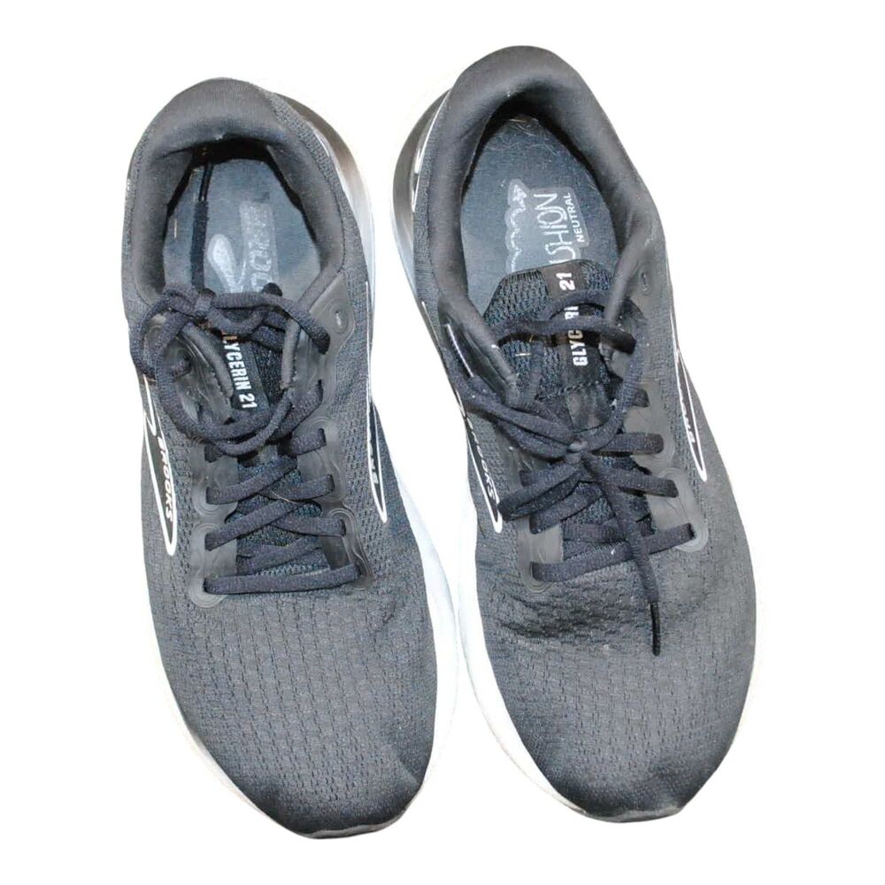 Brooks Shoe Women 10.5 Black Glycerin GTS 21 Running Athletic 1204081D90 Flaws